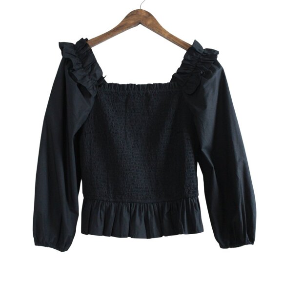 The Drop Marisol On/Off-Shoulder Cotton Smock Blouse - Picture 2 of 16